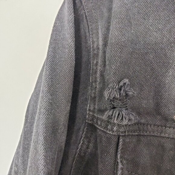 Forever 21 Men's Black Denim Jacket Size Medium Gorpcore 100% Cotton - Picture 4 of 12